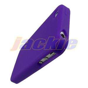 Purple Soft Silicone Skin Case Cover For Apple iPhone 4G 4S 4GS  