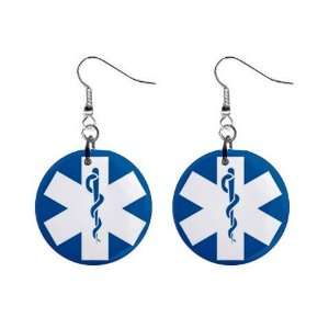  Medical Symbol Sign Dangle Earrings Jewelry 1 inch Buttons 