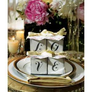  Baby Keepsake: LOVE Cube Favor Boxes with Charming Aged 