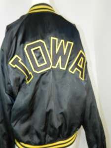 Vintage Iowa Hawkeyes Satin football team jacket snap up  