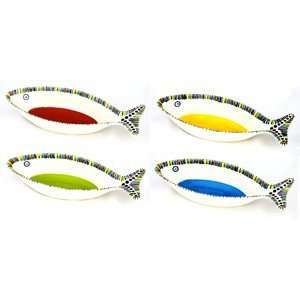    Fish Bowl Set in Yellow, Blue, Red and Green