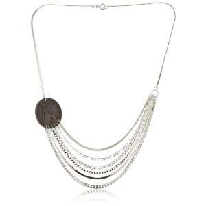   Brittania British Half Penny Mixed Silver Chain Necklace Jewelry