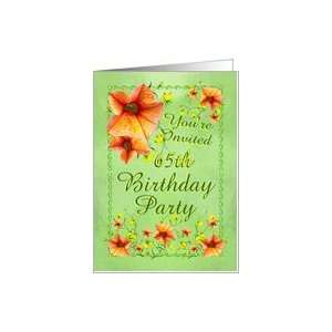  65th Birthday Party Invitation, Apricot Flowers Card: Toys 