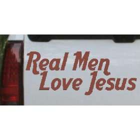 Brown 26in X 10.4in    Real Men Love Jesus Text Only Christian Car 
