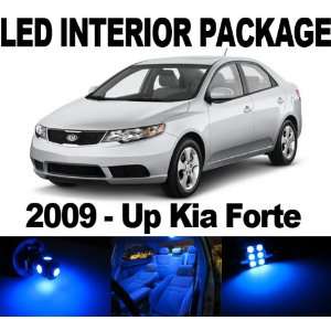 Kia Forte Sedan 2009 Up BLUE 5 x SMD LED Interior Bulb Package Combo 