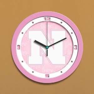  Nebraska Cornhuskers Pink Nursery Wall Clock Sports 