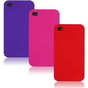  Apple iPhone 4 & 4S   THREE (3) Soft Silicone Skin Case 