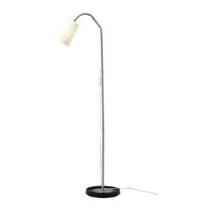 Ikea Basisk Floor/Reading Lamp, Nickel Plated Black White 