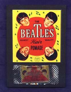 BEATLES ORIGINAL 1964 POMADE ON BACKING CARD RARE PIECE  