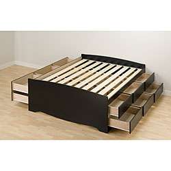 Broadway Black 12 drawer Platform Storage Double Bed  