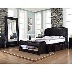 Oxford X 4 Drawer Cal King size Leather Bed  Overstock