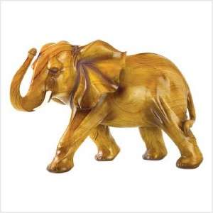 Large Wood look AFRICAN BULL ELEPHANT STATUE/ Sculpture  
