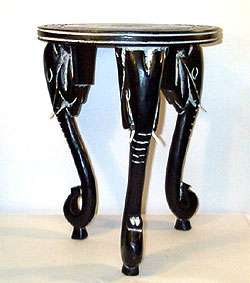 Three legged African Elephant Accent Table (Ghana)  