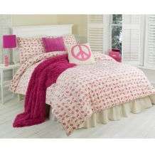 Floral Peace Sign 2 piece Twin size Comforter Set  Overstock