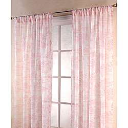 Vintage Pink/ White 84 inch Toile Sheer Curtain Panels  