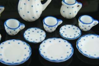 Dollhouse Miniature Porcelain Vintage Tea Set Dishes 17  