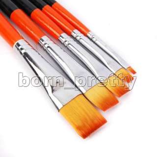   Size Uv Gel Nail Art Flat Brush No.1/2/3/4/5 Nail art brush kit  