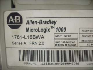 Allen Bradley MicroLogix 1000 1761 L16BWA Ser. A  