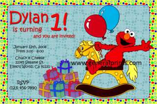 Elmo Invitations Birthday Party Personalized Custom Made Printable 