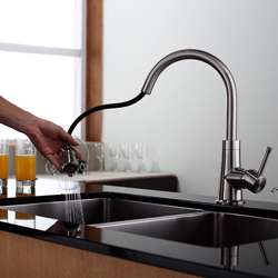 Kraus Solid Brass Single lever Pull out Sprayer Kitchen Faucet 