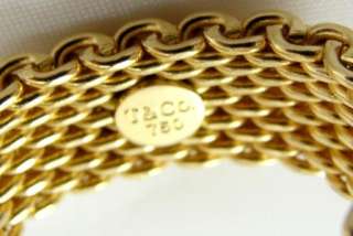 Genuine Tiffany & Co. 18K Gold Ring Mesh Somerset Collection  