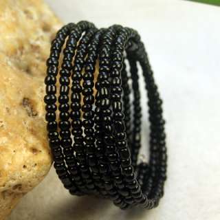 Unique Black Seed Beads Memory Wire Bracelet Bangle Hot  