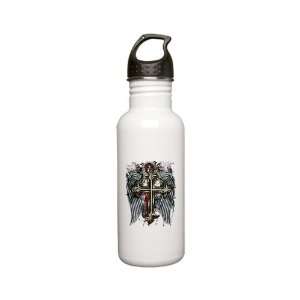    Stainless Water Bottle 0.6L Cross Angel Wings: Everything Else