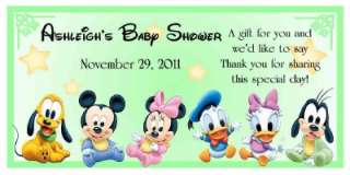   BABIES Mickey Minnie BABY SHOWER FAVORS WATER BOTTLE LABELS  