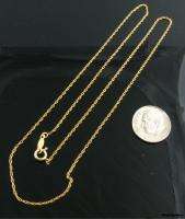 ROPE CHAIN NECKLACE   Solid 14k Yellow Gold 18.5 Fine Estate Fashion 