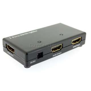 Port 1x2 HDMI Splitter Box+6 FT 1.3 1080p HDMI Cable  