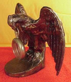 Plated EAGLE Pocket Watch Holder Stand 6 1/2 inch Tall 9 inch Wingspan 