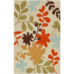 Hand tufted Ivory Floral Rug (5 x 8)  Overstock