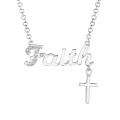 Silver Diamond Accent Expression Faith and Cross Charm Necklace 
