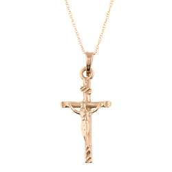 14k Yellow Gold Crucifix Necklace  