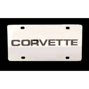  Corvette Emblem Stainless Steel License Plate Automotive