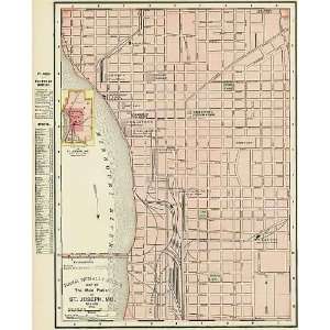 McNally 1895 Antique Map of St. Joseph, Missouri