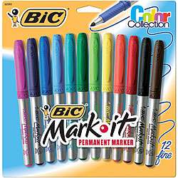 Bic Mark it Color Fine Point Permanent Markers (Package of 12 