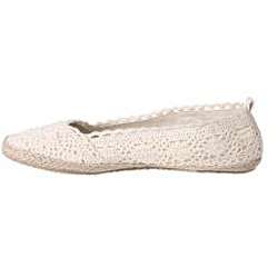   by Beston Womens KACIA 03 White Crochet Knit Espadrille Flats