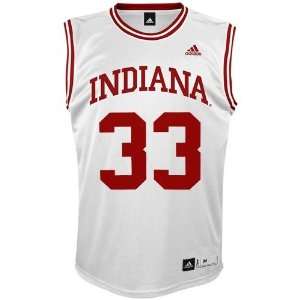  adidas Indiana Hoosiers #33 White Replica Basketball 