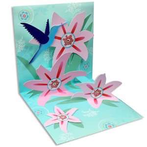  UP WITH PAPER# 906   POP UP GREETING CARD   HUMMINGBIRD 