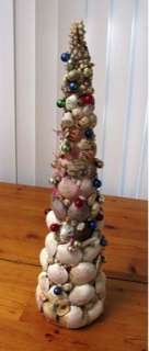 TableTop Christmas Tree Seashells Ornaments Holiday  