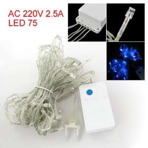 Amico AC 220V EU Plug Blue Lamp 75 LEDs 8 Modes String 