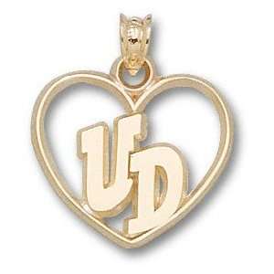 Dayton Flyers 10K Gold UD Heart Pendant