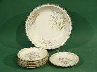 c955 Floral Decorated Porcelain Bowl w/ 6 Corn Plates  