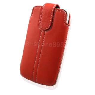 Leather Case Pouch + LCD Film For LG Optimus One P500 b  