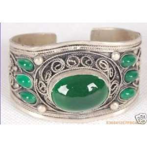   Silver Green Agate Bracelet   from Hibiscus Express 