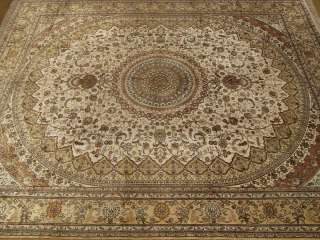   Handmade Carpet Fine Silk Hand Knoted Isfahan Room Size Rug 2210