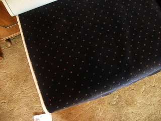 Navy Blue Beige Dot Print Velvet Upholstery Fabric  