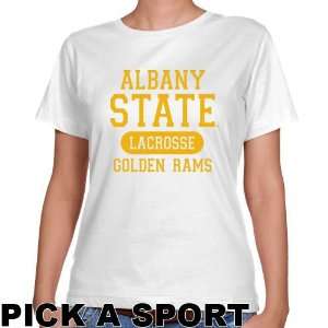 Albany State Golden Rams Ladies White Custom Sport Classic Fit T shirt 