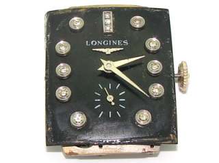  14kt Yellow Gold Longines Diamond Dial 17Jewel Watch Odd Lugs  